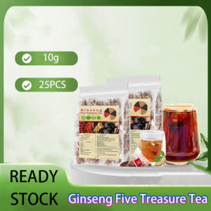 Ginseng Five Treasure Tea Kidney Tea Formula 10g*25 Bags Natural Herbal Tea Blend for Health Benefits
