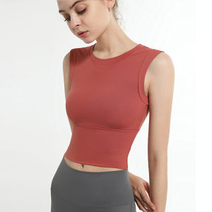 YueJi แขนกุดเสื้อกล้ามกีฬาผู้หญิง Tights แห้งเร็ว Super Elastic โยคะ Tops