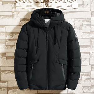 Mens Down Jackets Winter Thick Coat Cotton Jacket Hooded Tooling Down Jackets Casual Men Coat