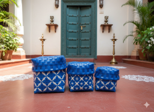 Handcrafted Traditional Chettinad Kottan Storage & Decor - SET OF 3