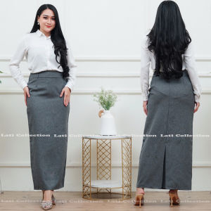 ROK KERJA WANITA PANJANG/ROK SPAN RAMPEL BELAKANG