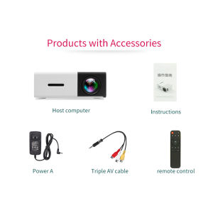 APPO YG-300 600 Lumens Mini Projector Audio Portable Projector Full HD Support USB/AV/HDMI Compatible/Projection Home Media Player(Black)