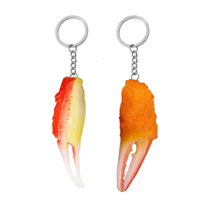 Unique Crab Claw Keychain Accessory Versatile Use On Keys Bags Cars Fun Design With Sturdy PVC Construction