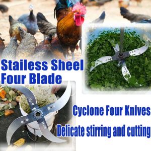 【24hours delivery】Grass Vegetable Chopping Grinder Blade Electric Drill for Household Farming Manual Stainless Steel Electric Drill