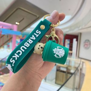 Creative Starbucks Milk Tea Cup Key Chain Cartoon Car Pendant Doll Jewelry Cute Bag Charm Key Chain