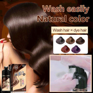 huowa Wash to color hair dye permanent black plant shampoo to cover gray hair