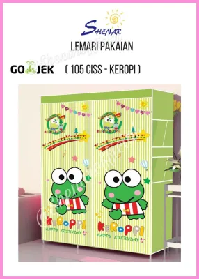 LEMARI 105 CISS KEROPPI LEMARI KARAKTER BANYAK SEKAT LEMARI MULTIFUNGSI PORTABLE PAKAIAN ANTI DEBU TIRAI RESLETING