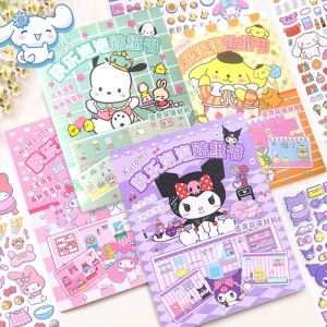 POUKL  3D Bubble Kuromi Bubble Stickers Kuromi Six Scene Kuromi Quiet Book Dress Up Material DIY Bubble Stickers Quiet Book Educational
