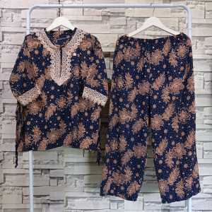 One set Jumbo Setelan Renda Arab Jumbo LD 130 Rayon Adem Nyaman