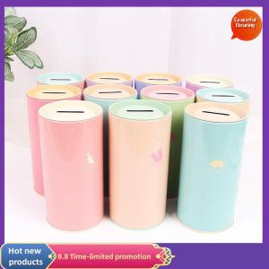 Graceful 1PC Tinplate Round Animal Piggy Bank Color Piggy Bank Metal Coin Box Home Decoration Money Box
