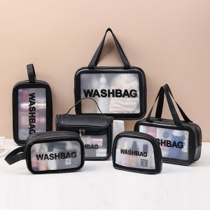 [MM] WK664 WASHBAG - TAS ALAT MADI DAN KOSMETIK - WASH BAG TRANSPARAN KOREA - TAS POUCH MAKE UP - TAS TEMPAT PERALATAN MANDI - TRAVEL BAG