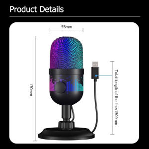 Kii Super clear sound quality USB Condenser Recording Microphon for PC Recording ASMR Live Broadcast Voice Full Set