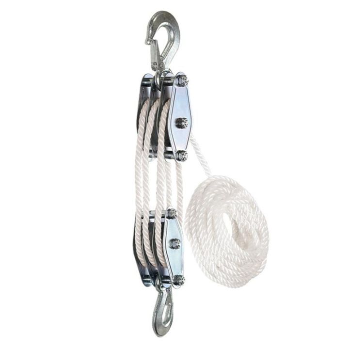 thumbnail image 2 of HTTMT 4000lb Capacity 7:1 Block And Tackle Pulley Hoist With 65ft Poly Rope 2 of 6