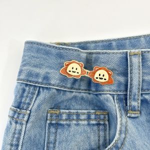 CLM 1ชุด ตะขอปรับกางเกง แบบหัวเข็ม หัวเข็มขัดปรับเอว หน้าอิโมจิ Fashion Pins