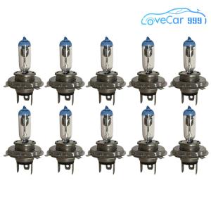H4 12V 100W Halogen Bulb - 10Pcs Fog Light Assembly 6000K Bright White Light P43T Base for All Vehicles