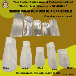 200pcs Shrink Wrap Plastic Packaging Shrinkable Plastic Sealer Film for Flip Cap Bottle Container