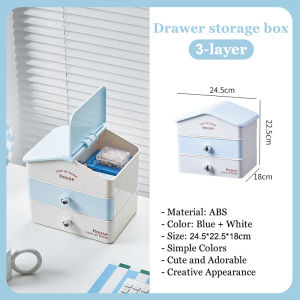 JARUSEAT 3/4-layer desktop storage box Drawer storage box Multi-layer storage Dressing table storage