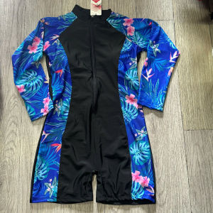 Bikini đồ bơi nữ đi biển 1 mảnh áo nữ ngắn tay kín đáo kèm mút mỏng chất liệu thun lạnh BINSPORTS BHV208