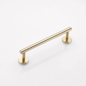 BAOKEMO Golden Stainless Steel Shower Circular Towel Bar Tissue Holder Accessory Set Wall Mounted