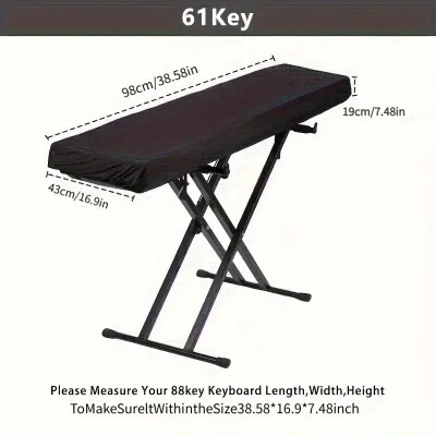 61 Keys Electronic Piano Keyboard Dust Cover Waterproof With Elastic Cord Locking Clasp