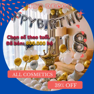 TẶNG BƠM BĂNG KEO SỐ TUỔI - Trang Trí Sinh Nhật Set Trang Trí Sinh Nhật Chủ Đề Tinh Yêu  Cho Các Cặp Đôi Cực Lãng Mạn