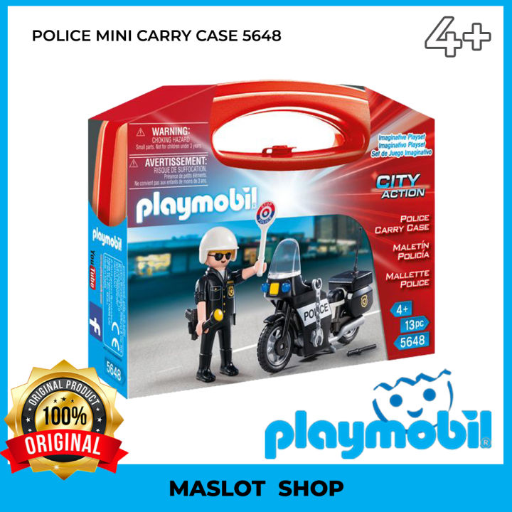 PLAYMOBIL 5648 POLICE MINI CARRY CASE Police Officer Playset For