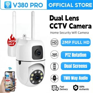 V380 PRO Dual Lens CCTV Camera Connect Cellphone With 2 Way Audio And Speaker Wireless WiFi IP Security Cameras 1080P HD Full Color Night Vision 360 panoramic Motion Detection Surveillance Camera