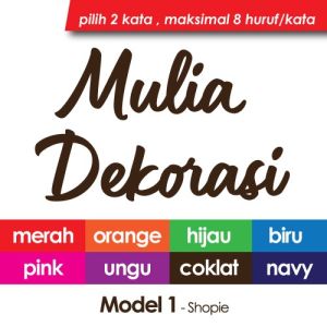 Custom Nama 2 kata Bahan Kertas Biasa Inkjet Paper Dekorasi DIY Lamaran Akad Nikah Tunangan Aqiqah Ulang Tahun dll MODEL 1