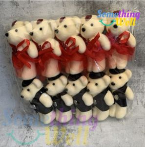 ตุ๊กตาหมีขนาด 9*5 CM.(1แพ็คมี 10ตัว)ตุ๊กตาหมีสำหรับใส่ช่อดอกไม้ วาเลนไทน์