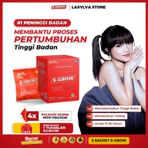S-GROW Suplemen Susu Tinggi Kalsium Peninggi Badan Terbaik 5 Sachet