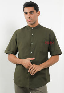 OSSU Ciangi Shanghai Green Army Short Sleeve Linen Cotton Shirt