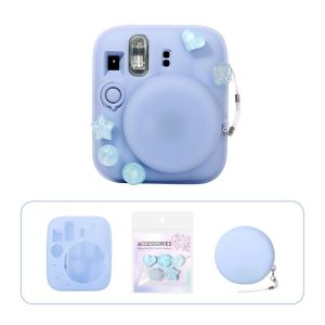 JAYQQ Lỗ Charm Tự Làm Vỏ máy ảnh có nắp ống kính Silicone mềm Vỏ máy ảnh tức thì Đường cắt chính xác Ốp máy ảnh tự làm Cho Máy ảnh Fujifilm Instax Mini 13 Ảnh Hàng Ngày