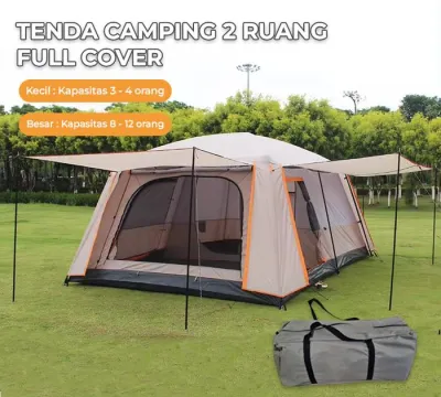 AERA Tenda Camping Full Cover 8 - 12 Orang Anti Uv | Tenda Camping Keluarga Besar | Tenda Camping 2 Ruang | Tenda Camping Waterproof Double Layer