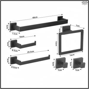 [SG Seller]Square Bathroom Towel Rail Wall Mounted Towel Hanger Heavy Duty Storage Holder for Bathroom