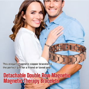 Detachable Double Row Magnetic Magnetic Therapy Bracelets Promote Blood Circulation Enhance Physical Fitness Simple Fashion Couple Jewelry