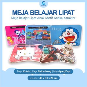 Meja Belajar Anak Lipat Karakter Kartun Multifungsi Portable