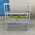 Kệ sắt V lỗ ( lưới sắt ô vuông) rộng 20cm x dài 1m, cao từ 60cm đến 1.5m nhiều tầng. 