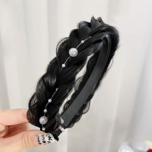 Pearl Fishbone Braid Headband 🎀 白鹿同款珍珠鱼骨辫假发发箍 Cekak Rambut Mutiara Aksesori Rambut Comel Wig Hairband Fashion Woman
