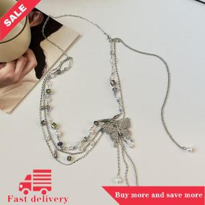 [COD] Đơn Giản Sáng Bóng Bướm Trang Trí Dây Thắt Lưng Vành Đai Mỏng Cho Phụ Nữ Cô Gái Thời Trang Có Thể Điều Chỉnh Kim Loại Dây Đeo Thắt Lưng Punk Cơ Thể Mỏng Chuỗi