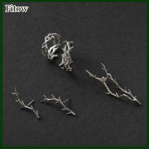 Fitow Vintage Goth Thorns Couple Rings For Men Women Irregularity Opening Vine Punk Ring Party Jewelry Gifts Accessories