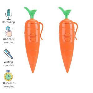 Aitemay Multi-functional Carrot Voice Recorder Pen Zootopia Electronic Sound Toy Can Write Graffiti Ballpoint Pen 60-Second Voice Recorder Pen Gift