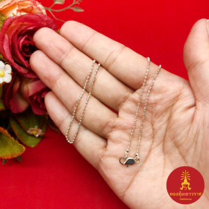 สร้อยคอเงินลายไข่คู่ ความยาว 16 นิ้ว ตะขอก้ามปู ใช้ได้ทุกโอกาส ดีไซส์น่ารัก ชุบเงิน สร้อยแฟชั่น พร้อมส่ง