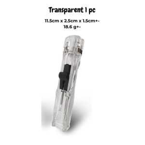 CTD Transparent Reusable Clip Push Clamp Staple-free Stapler Push Clipper Paper Clip Binding Paper Stationery