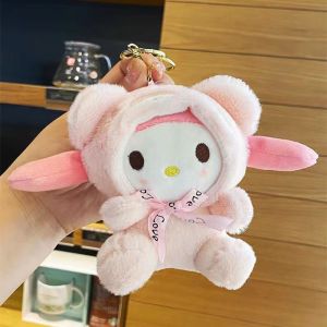 Cute Hello Kitty Plush Keychain | Cosplay Bear Bunny Bag Charm - Soft Stuffed Doll Pendant