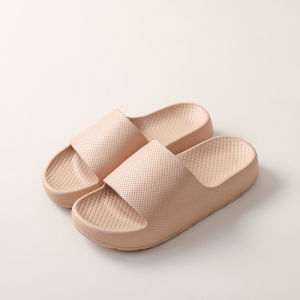 [Free Shipping] Thick-Soled Slippers For Women Fashionable And Suitable For Outdoor Wear Non-Slip Solid Color Beach Sandals And Thick-Soled Slippers For Men