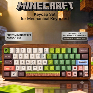 FANTASY E LIFE High Quality 129 Keys Mine Kraft Keycap Set Premium PBT Keycaps Cherry Profile Dye Sublimation Mechanical Keyboard for MX Switches