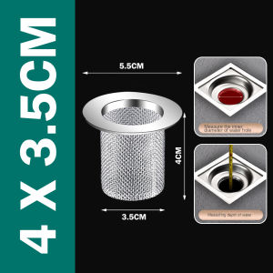 PRADO MALAYSIA Stainless Steel Round Drain Filter Anti Clogging Sewer Mesh Hair Plug Catcher Bathroom Sink Strainer Penapis Bilik Mandi 过滤网
