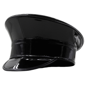 Glossy PU Leather Flat Top Caps for Adult Nightclub Dressingup Hat Women Men Dancing Party Stage Show Props Headwear