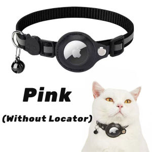 Reflective Cat Collar with AirTag Holder Anti Lost Breakaway Safety Collar with Bell Adjustable for Kitten