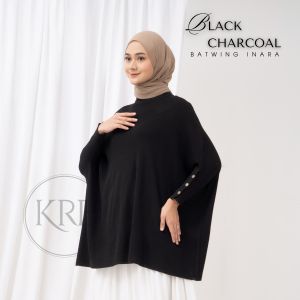 KRB Batwing Inara Kancing Aktif Atasan Wanita Blouse Knit Polos - Atasan Wanita Maroon